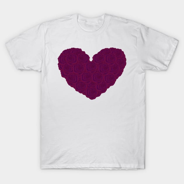 Purple rose heart T-Shirt by tothemoons